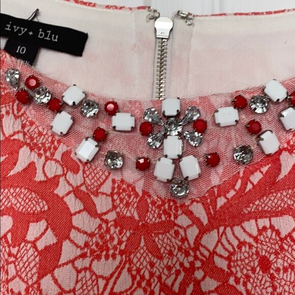 Ivy + blu 10 print and beaded sleeveless dress NWT - Picture 7 of 8